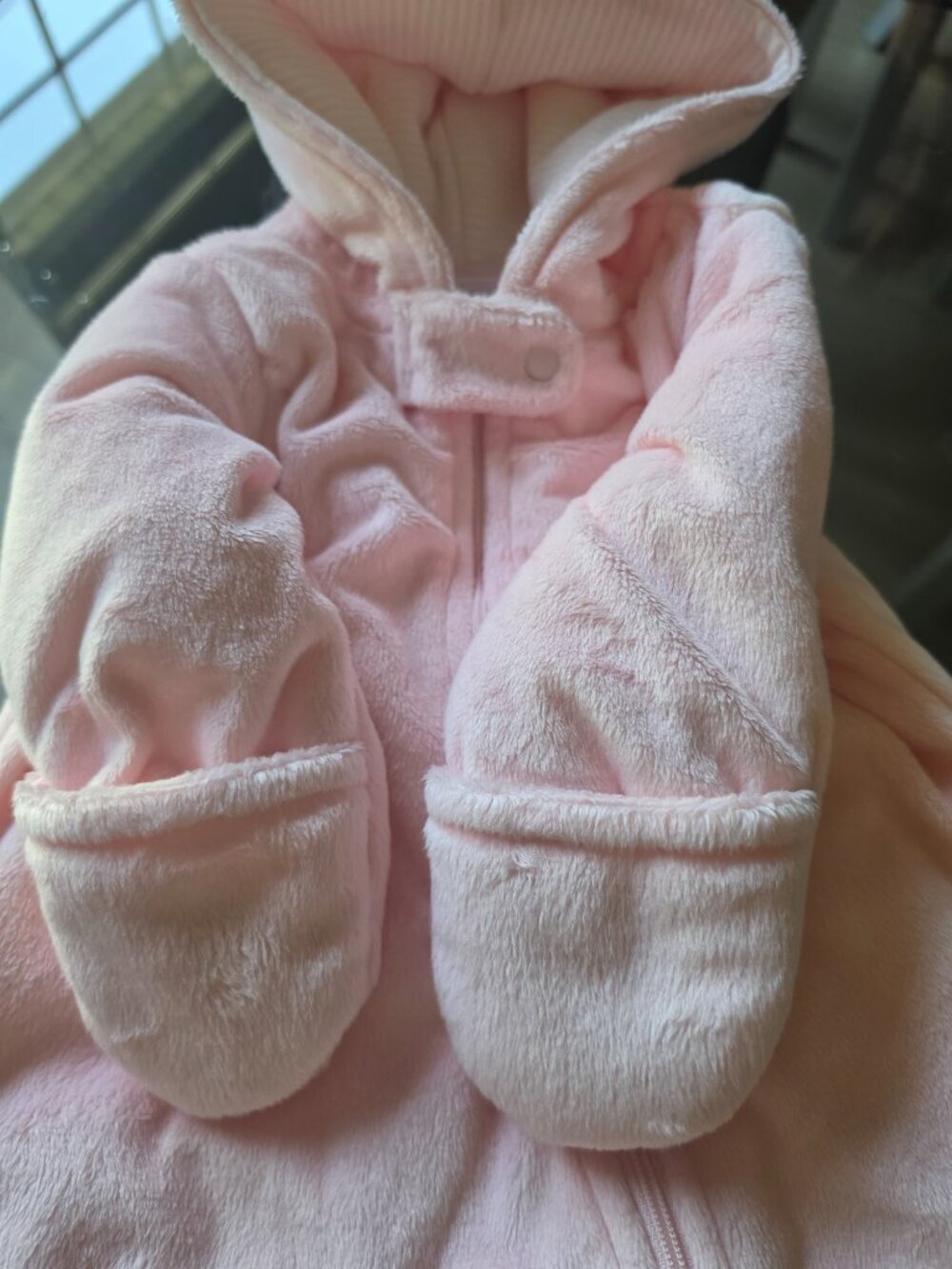 Carters infant 3 mo pink girls zip snow suit winterwear soft and plush
